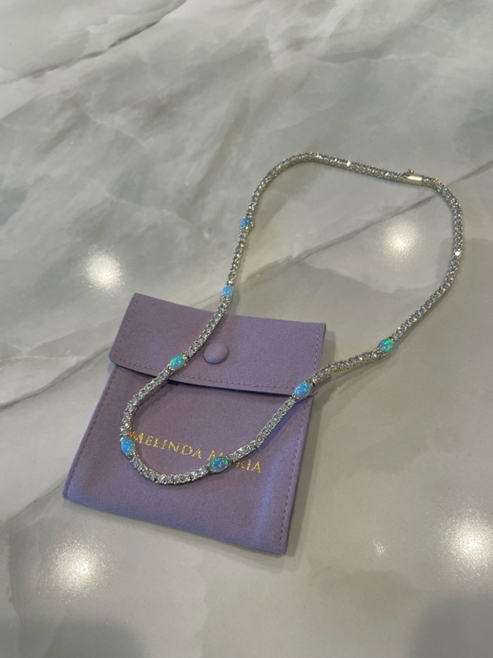 NWT Melinda Maria Gold/Opal “The Maven Necklace” - Picture 3 of 9